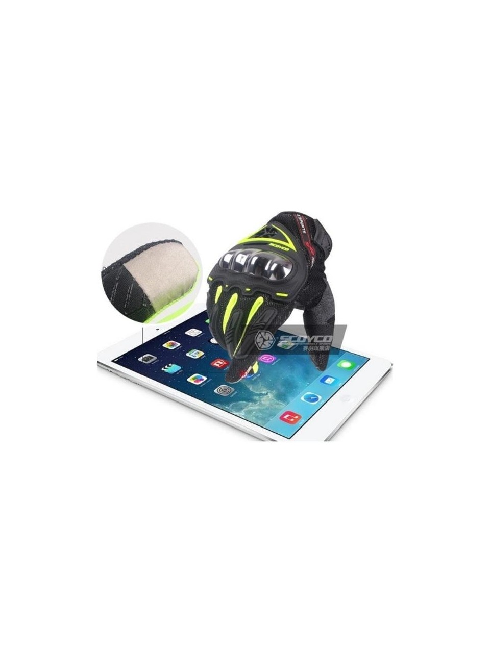 SCOYCO MC44 KARBON YEŞİL MOTOSİKLET ELDİVENİ